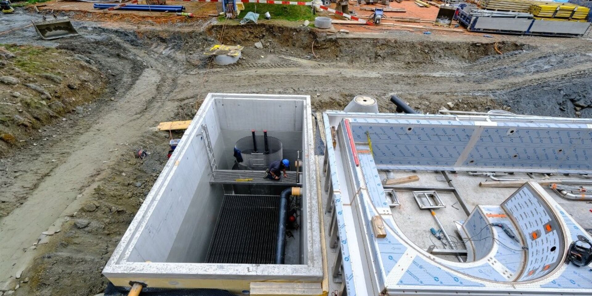 Moderne Badtechnik kombiniert mit Abwasserwärmerückgewinnung